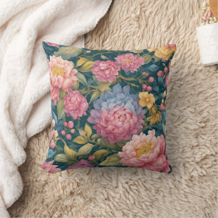 Floral Bright Colourful Flowers Cushion