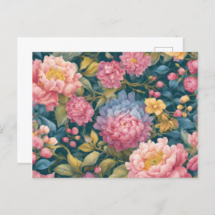 Floral Bright Colourful Flowers Postcard
