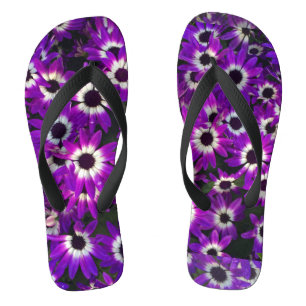 Floral Bright Purple Landscape Bloom Photo Flower Jandals