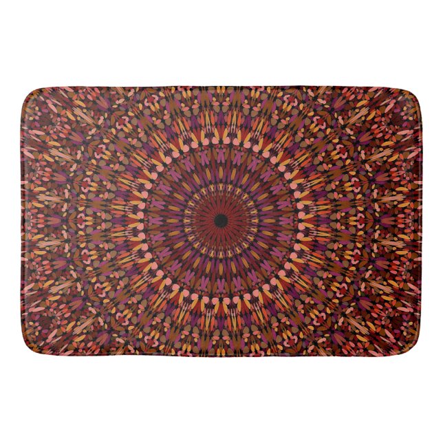Floral Brown Mandala Design-48566 Bath Mat (Front)