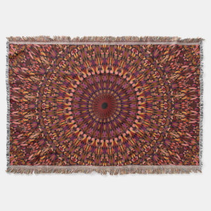Floral Brown Mandala Design-48566 Throw Blanket
