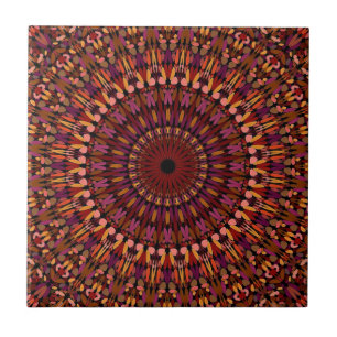 Floral Brown Mandala Design-48566 Tile