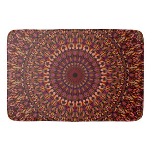 Floral Brown Mandala Design  Bath Mat