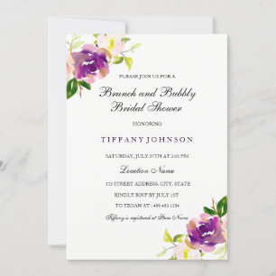 Floral Brunch And Bubbly Bridal Shower Invitation