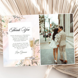 Floral Brunch And Bubbly Bridal Shower Thank You Card