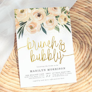 Floral Brunch & Bubbly Bridal Shower Invitation