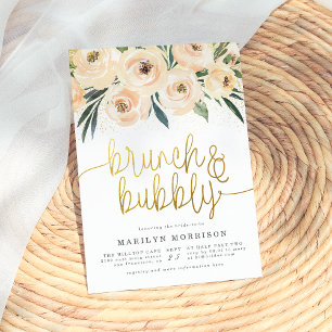 Floral Brunch & Bubbly Bridal Shower Invitation