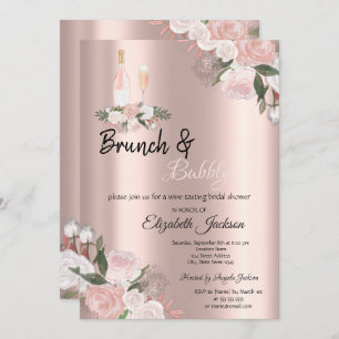 Floral Brunch & Bubbly Bridal Shower Invitation