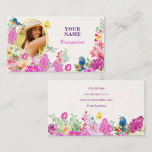 Floral brunch photo business card