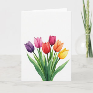 Floral Buds Watercolor Art Card