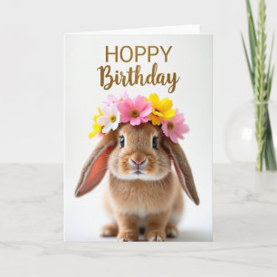 Floral Bunny Birthday Card