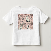 Floral Bunny Doodle T-Shirt | Cute & Cosy Spring D