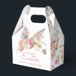Floral Bunny Ears | Happy Easter Favour Box<br><div class="desc">This Easter themed favour box has bunny ears peeking out of a spring flower bouquet with the words "Happy Easter" in pink. You can personalise with a name. The sides have a coordinating floral pattern.</div>