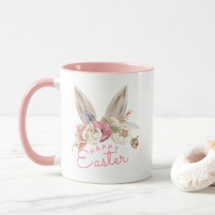 Floral Bunny Ears Happy Easter Mug
