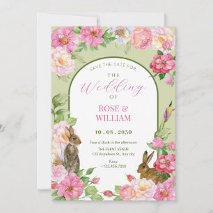 Floral bunny  save the date