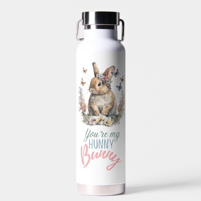 Floral Bunny Water Bottle (Front)