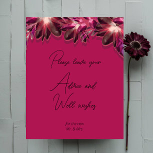Floral Burgundy Advice and Well wishes   Poster