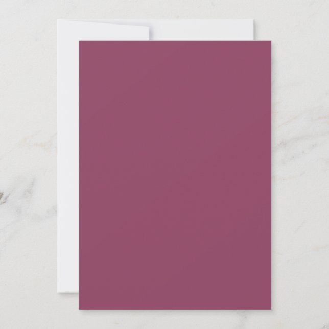  Floral | Burgundy & Blush Pink Sample Wedding Invitation (Back)