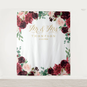 Floral Burgundy & blush Tapestry