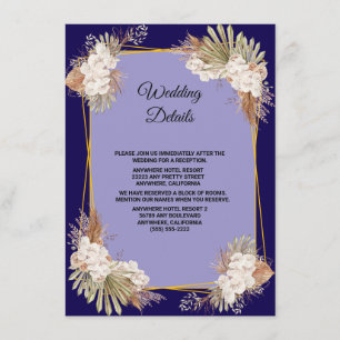 Floral Burgundy Gold Blush Wedding Enclosure Card