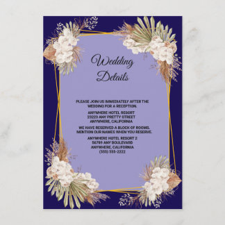 Floral Burgundy Gold Blush Wedding Enclosure Card