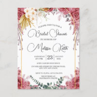 Floral Burgundy Gold Eucalyptus Bridal Shower