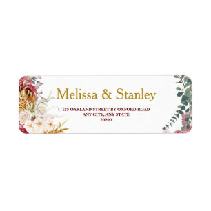 Floral Burgundy Gold Eucalyptus Wedding Return
