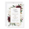Floral Burgundy Gold Magnolia Elegant Save Date