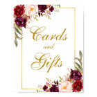 Floral Burgundy Gold Wedding Cards Gifts
