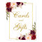 Floral Burgundy Gold Wedding Cards Gifts