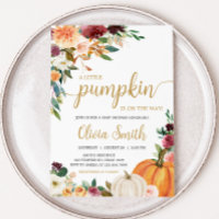 Floral Burgundy Pumpkin Baby Shower