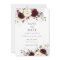 Floral Burgundy White Greenery Gold Save the Date