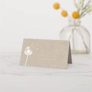 Floral Burlap Folded Place Cards