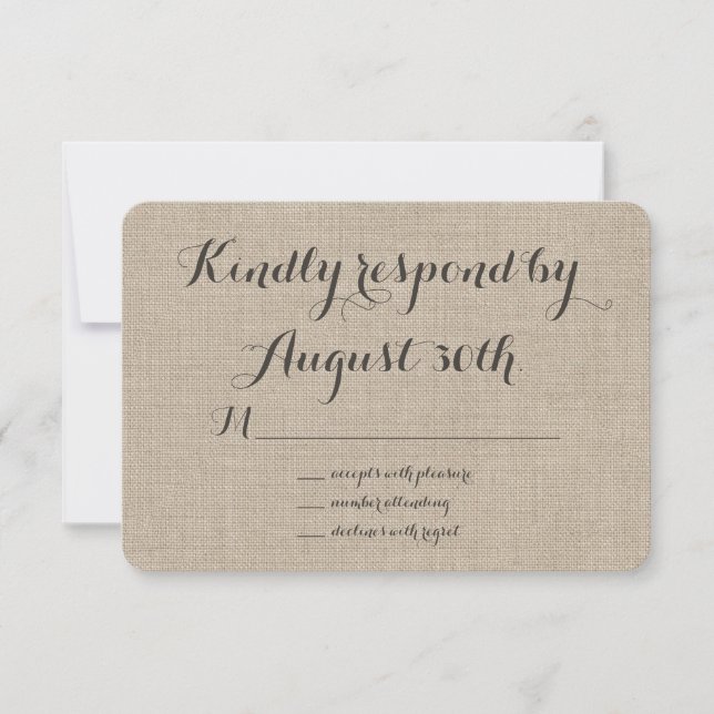 Floral Burlap RSVP Card (Front)