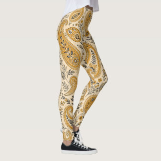Floral Burnt orange Paisley Leggings