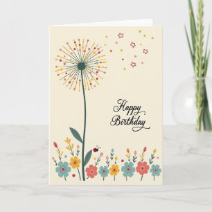 Floral Burst Birthday Card