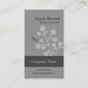 Floral Business Card Dragonfly Blossom