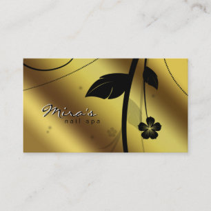 Floral Business Card Metallic Gold Satin