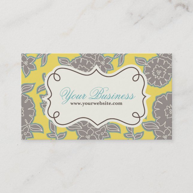 Floral Business Card, Profile Card (Front)