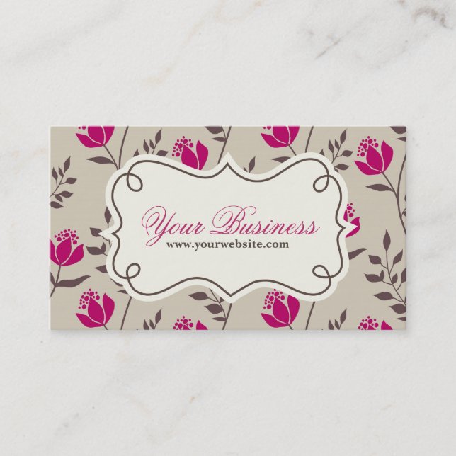 Floral Business Card, Profile Card (Front)