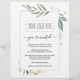 Floral Business Invitation Flyer - Add Logo