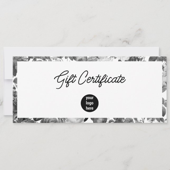 Floral Business Logo QR Code Gift Certificate (Back)