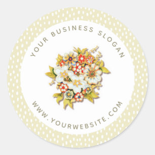 Floral Business/ Product Promotional Company Logo Classic Round Sticker