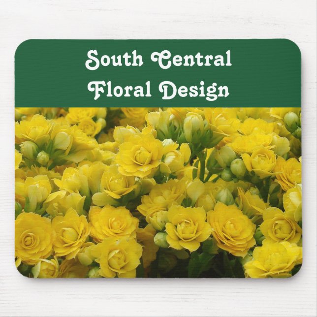 Floral Business Vivid Yellow Bloom Photo Flower Mouse Pad (Front)