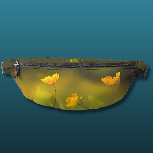 Floral buttercup flowers monogram belly bag (Creator Uploaded)