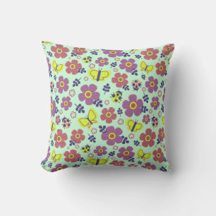 Floral Butterflies And Leaves For Cosy Home Style Cushion