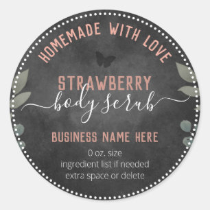 Floral Butterflies Custom Business Body Scrub Classic Round Sticker
