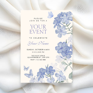 Floral butterflies invitation