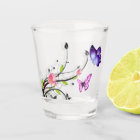 floral butterflies shot glass