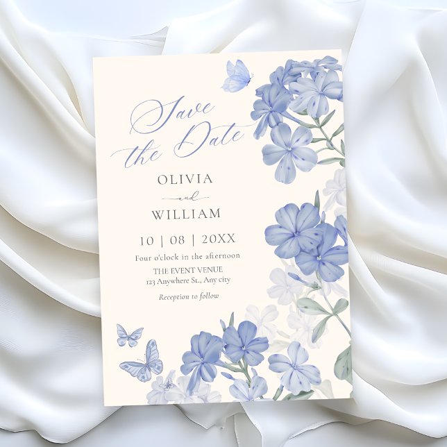 Floral butterflies wedding save the date (Creator Uploaded)